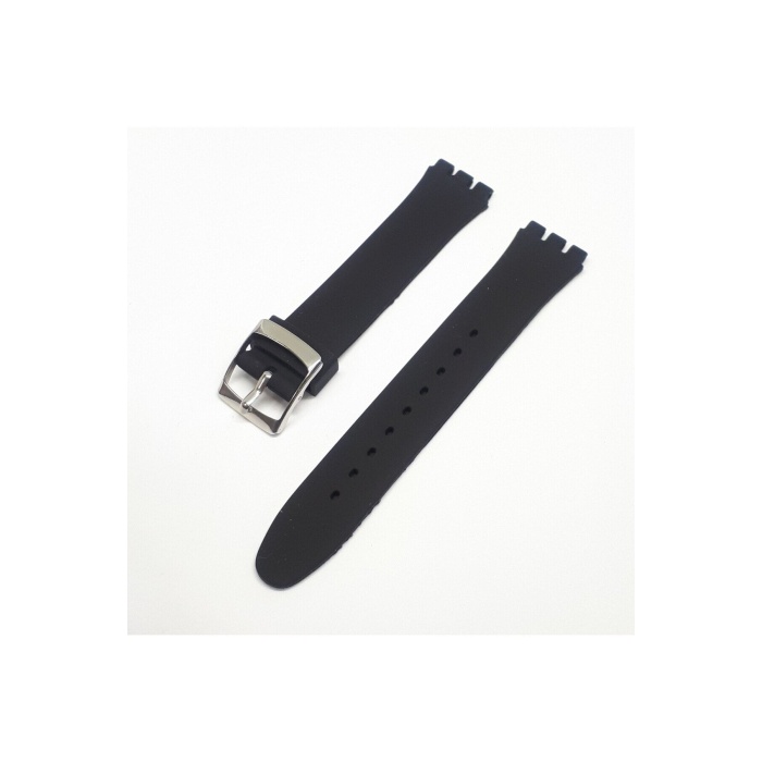 17mm Swatch Uyumlu Siyah Slikon Saat Kordonu