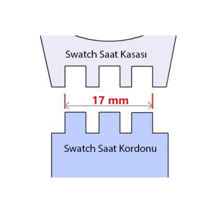 17mm Uyumlu Siyah Slikon Saat Kordonu