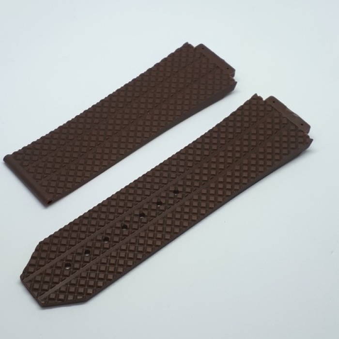 Uyumlu Slikon Saat Kordonu Kayışı|kilit 24mm - Kahve