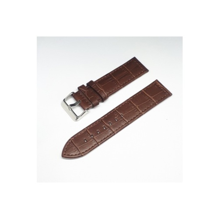 24mm Kahverengi Croco Deri Saat Kayışı Kordonu 24x24