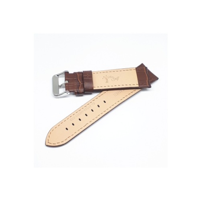 20mm Marka Kahve Croco Hakiki Deri Saat Kordonu