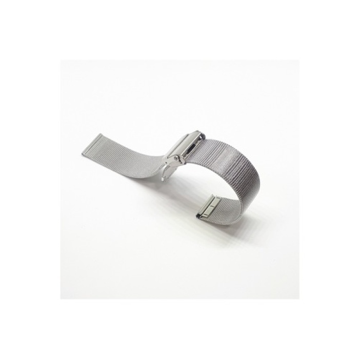 Unisex Beyaz Renk Hasır İnce Örgü Çelik Kaplama Metal Saat Kordonu 16mm