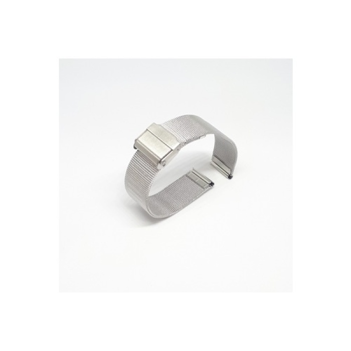 Unisex Beyaz Renk Hasır İnce Örgü Çelik Kaplama Metal Saat Kordonu 16mm