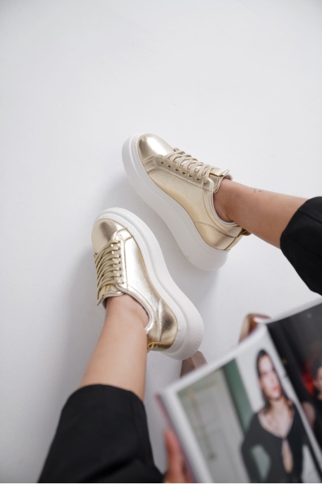 Dina Kadın Altın Sneaker