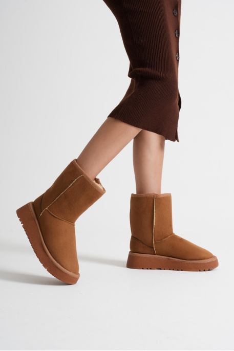 Anisa Kadın Taba Kışlık Kürklü Bot