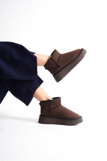 Alina Kadın Acı Kahve Kışlık Kürklü Bot