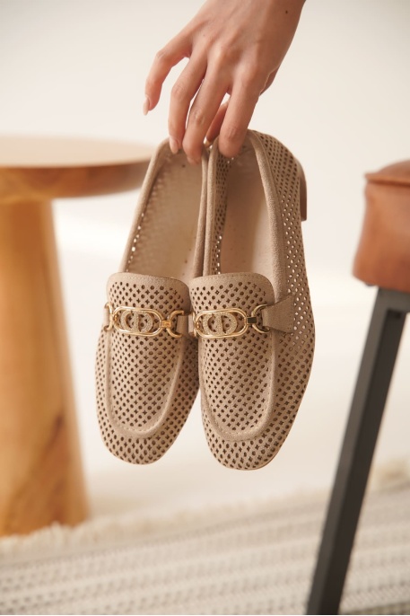 Kadın Süet Bej Günlük Ayakkabı TR27MS02B