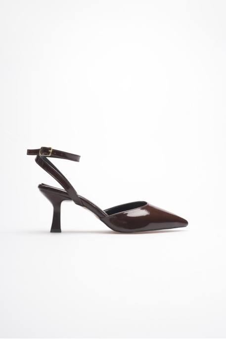 Acı Kahve Rugan Topuklu Ayakkabı TR03MS02E