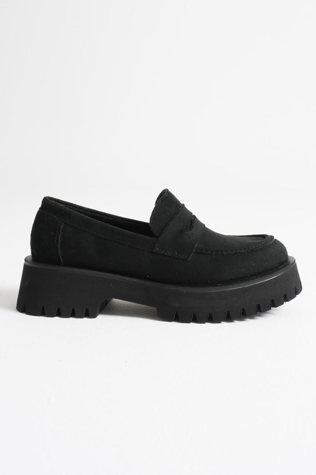 Noir Kadın Günlük Siyah Süet Loafer Ayakkabı