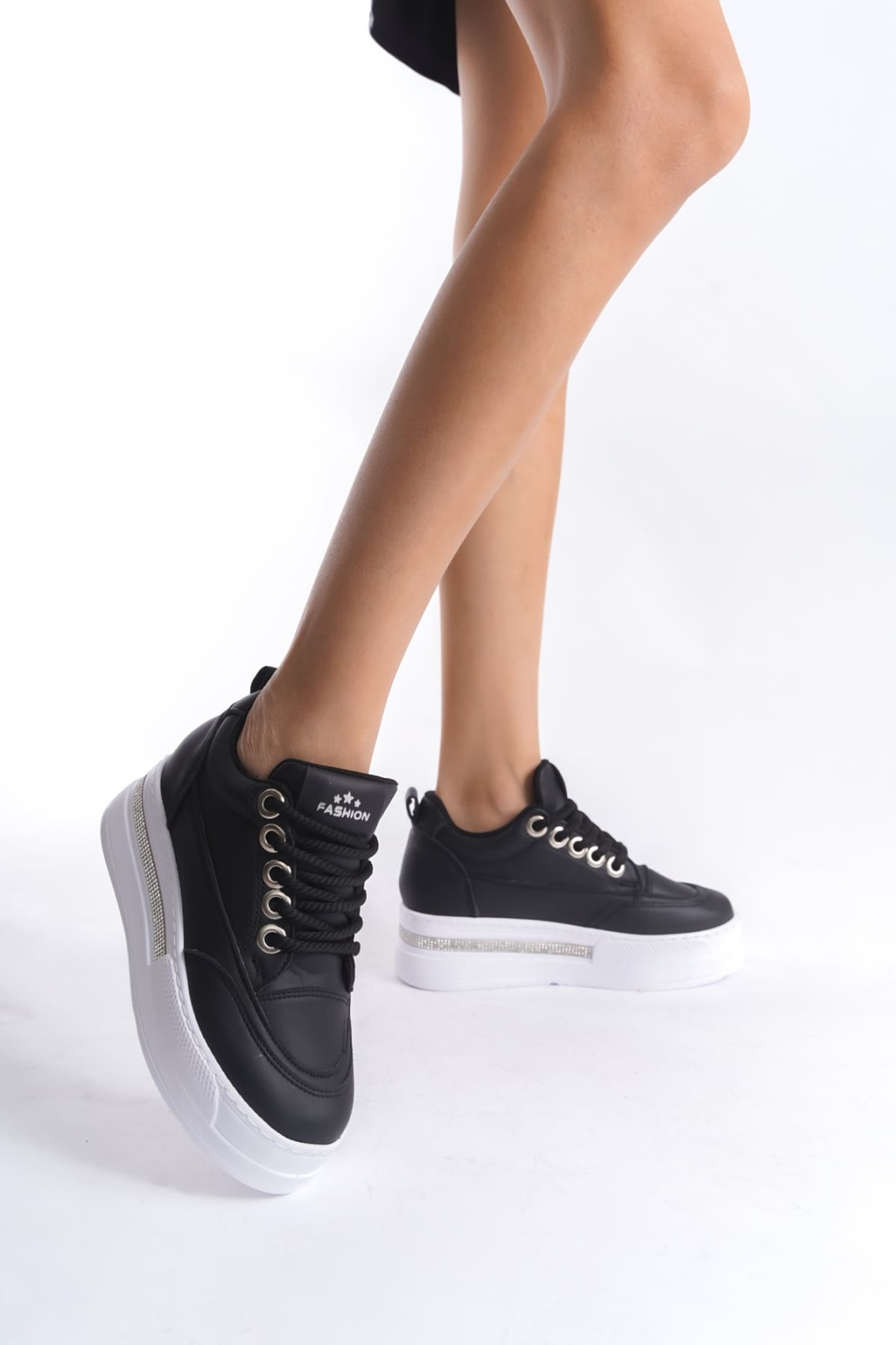 Alice Siyah Kadın Gizli Topuklu Sneaker