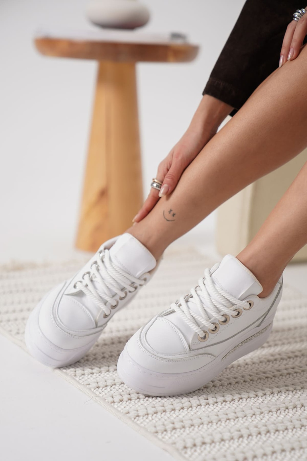 Alice Beyaz Kadın Gizli Topuklu Sneaker