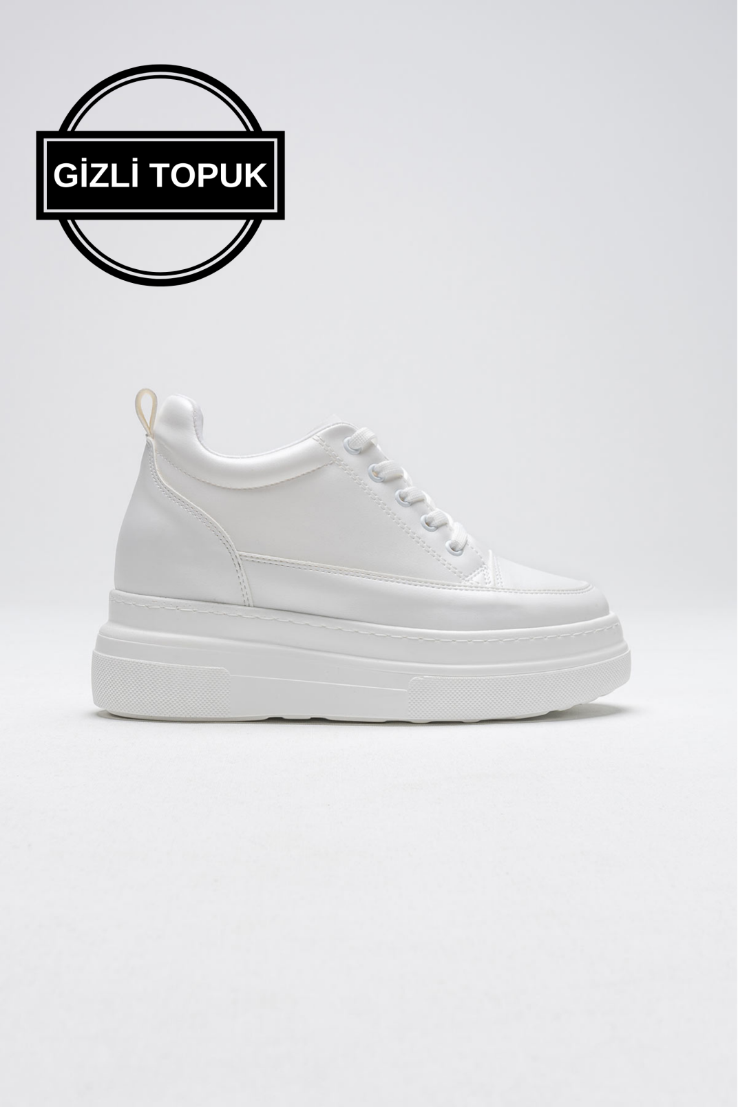 Lauren Kadın Gizli Topuk Mat Beyaz Spor Ayakkabı