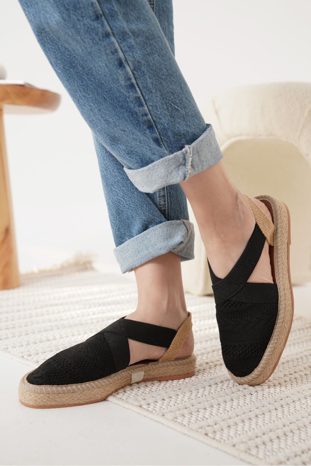 Rosa Kadın Siyah Espadril Ayakkabı