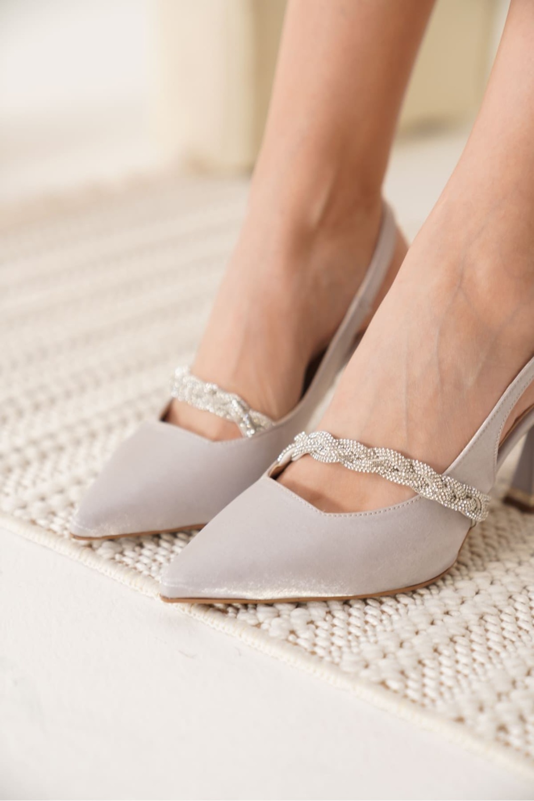 Drey Gümüş Kadın Topuklu Ayakkabı