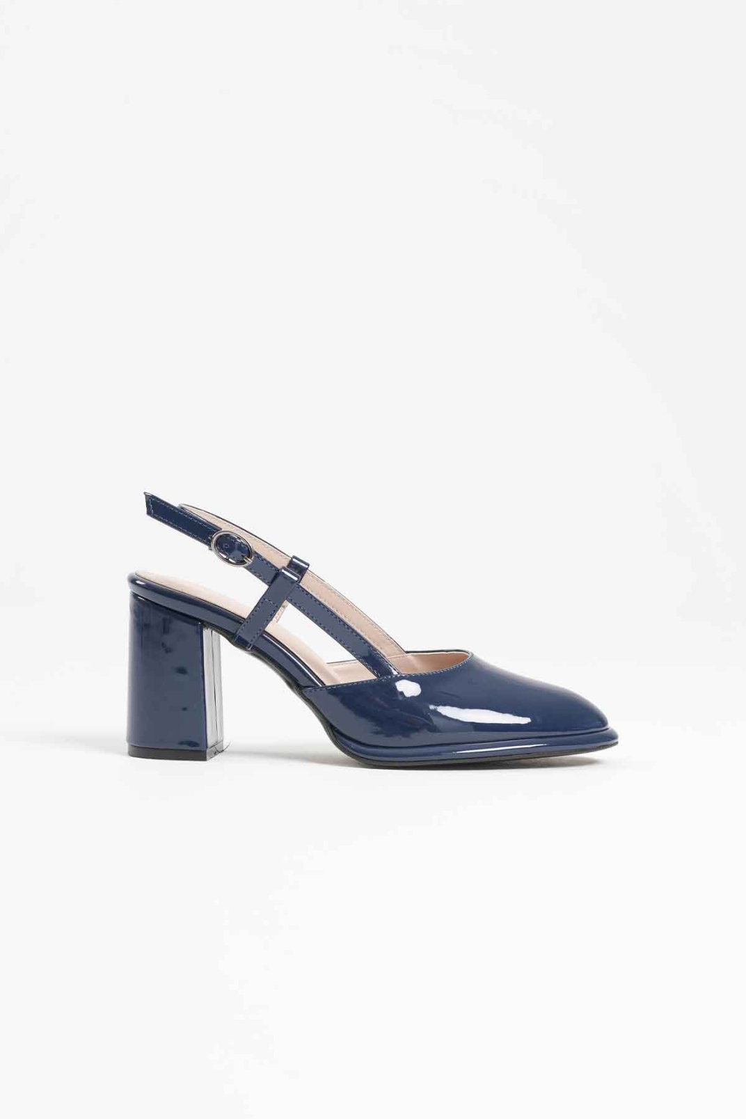 Denma Lacivert Rugan Kadın Topuklu Ayakkabı