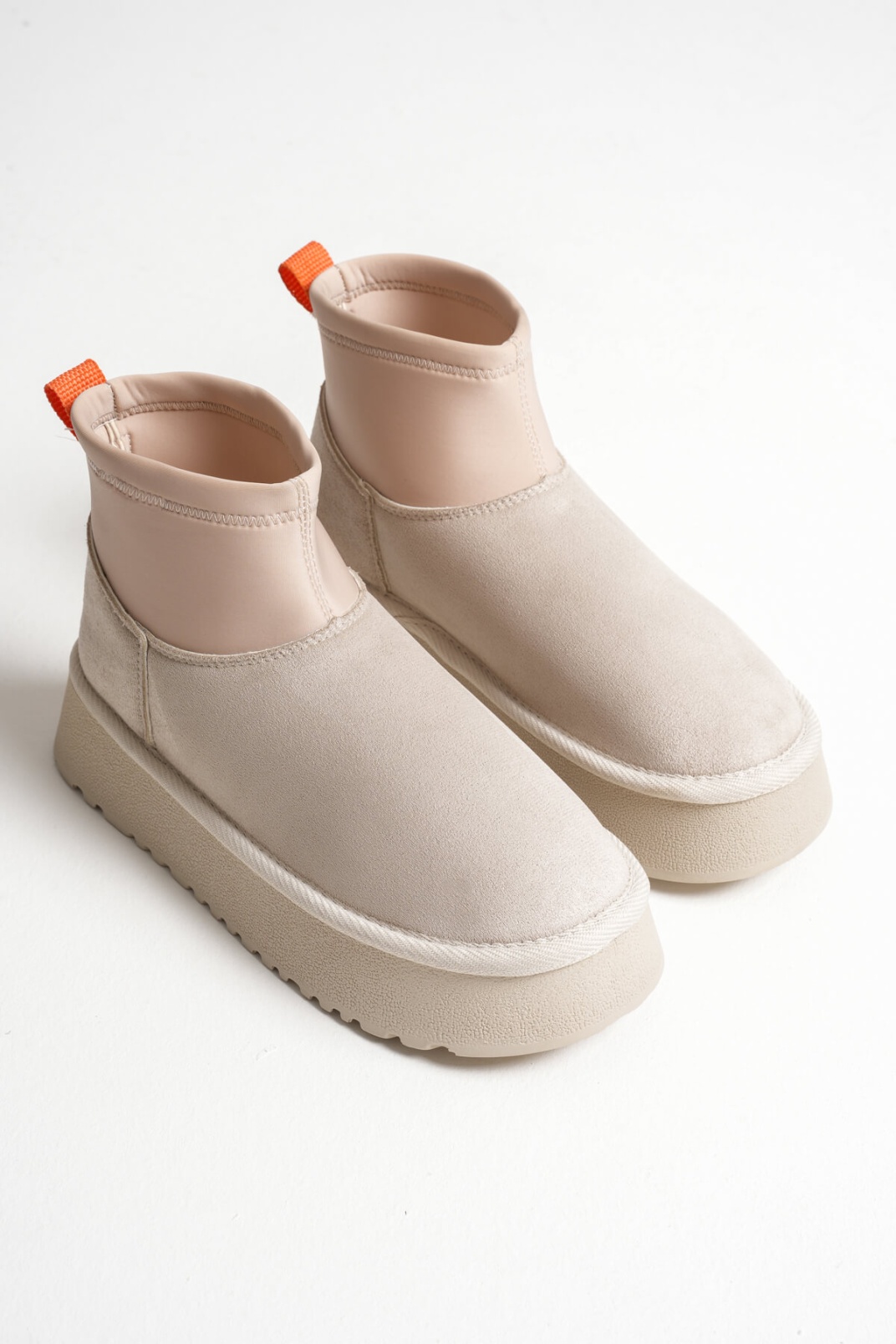 Nadia Kadın Bej Kışlık İçi Kürklü Kalın Taban Bot