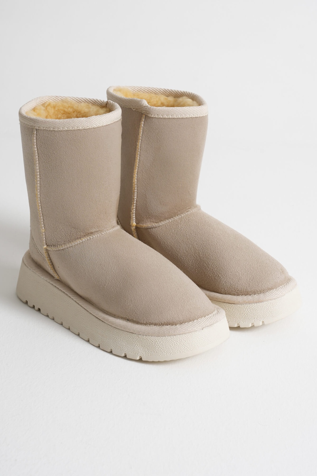 Anisa Kadın Bej Kışlık Kürklü Bot