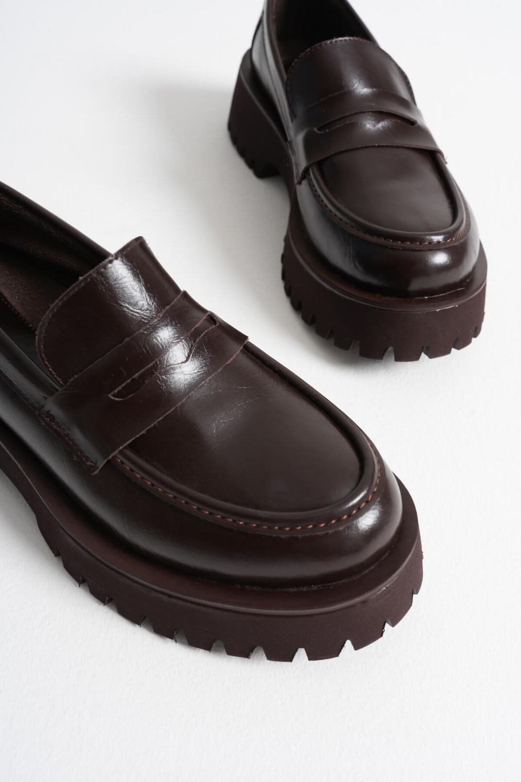 Noir Kadın Günlük Acı Kahve Loafer Ayakkabı