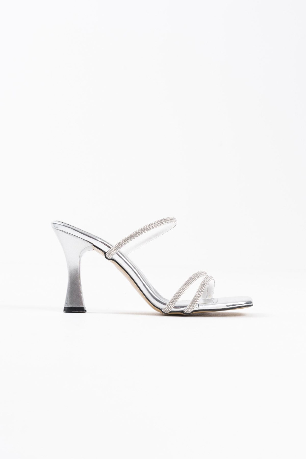 Alvina Gümüş Ayna Taşlı Kadın Topuklu Terlik