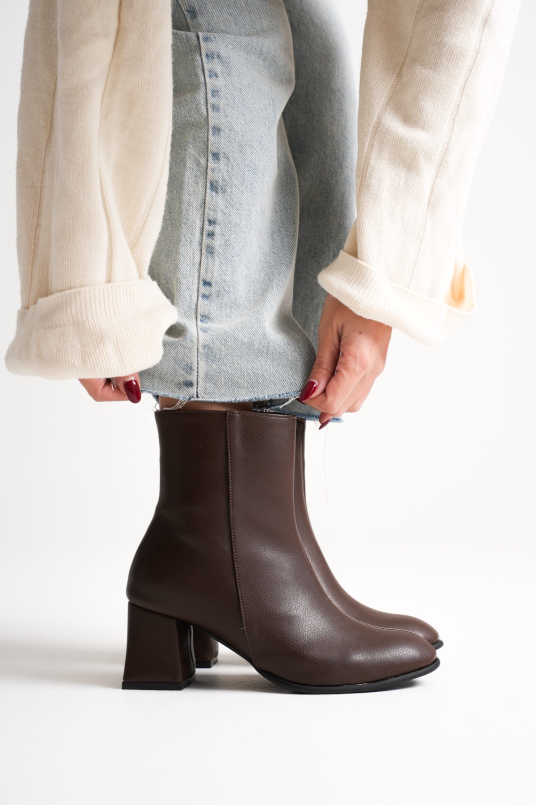 Lucinda Kadın Kışlık Acı Kahve Kalın Topuklu Bot