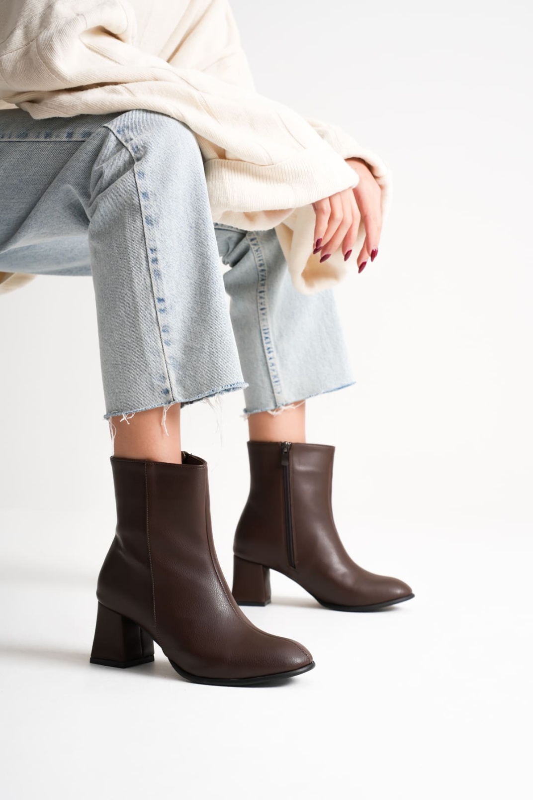 Lucinda Kadın Kışlık Acı Kahve Kalın Topuklu Bot