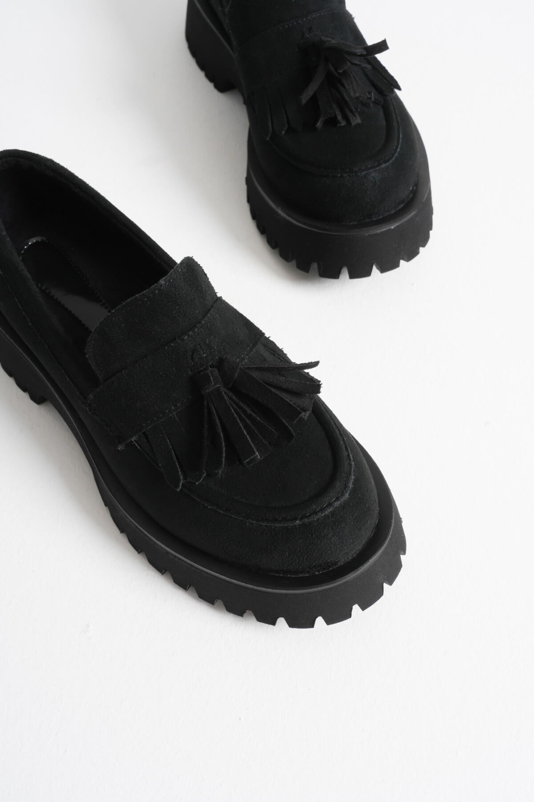 Mina Kadın Günlük Siyah Süet Loafer Ayakkabı