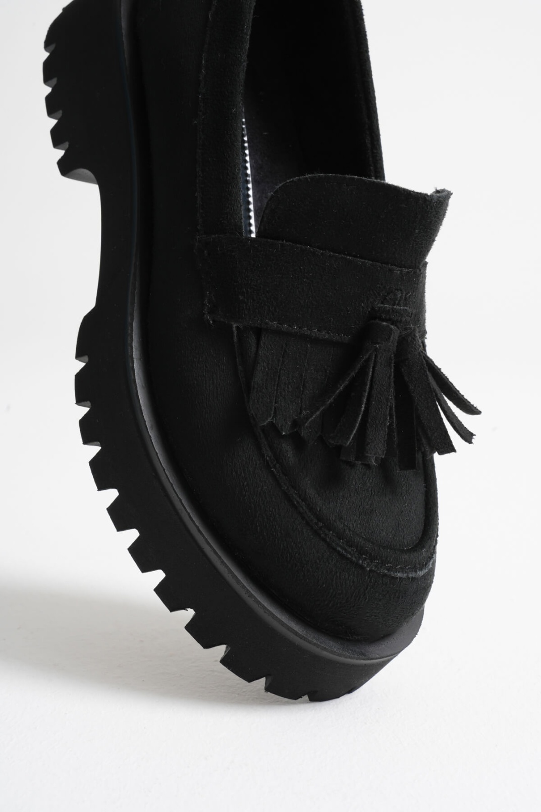 Mina Kadın Günlük Siyah Süet Loafer Ayakkabı