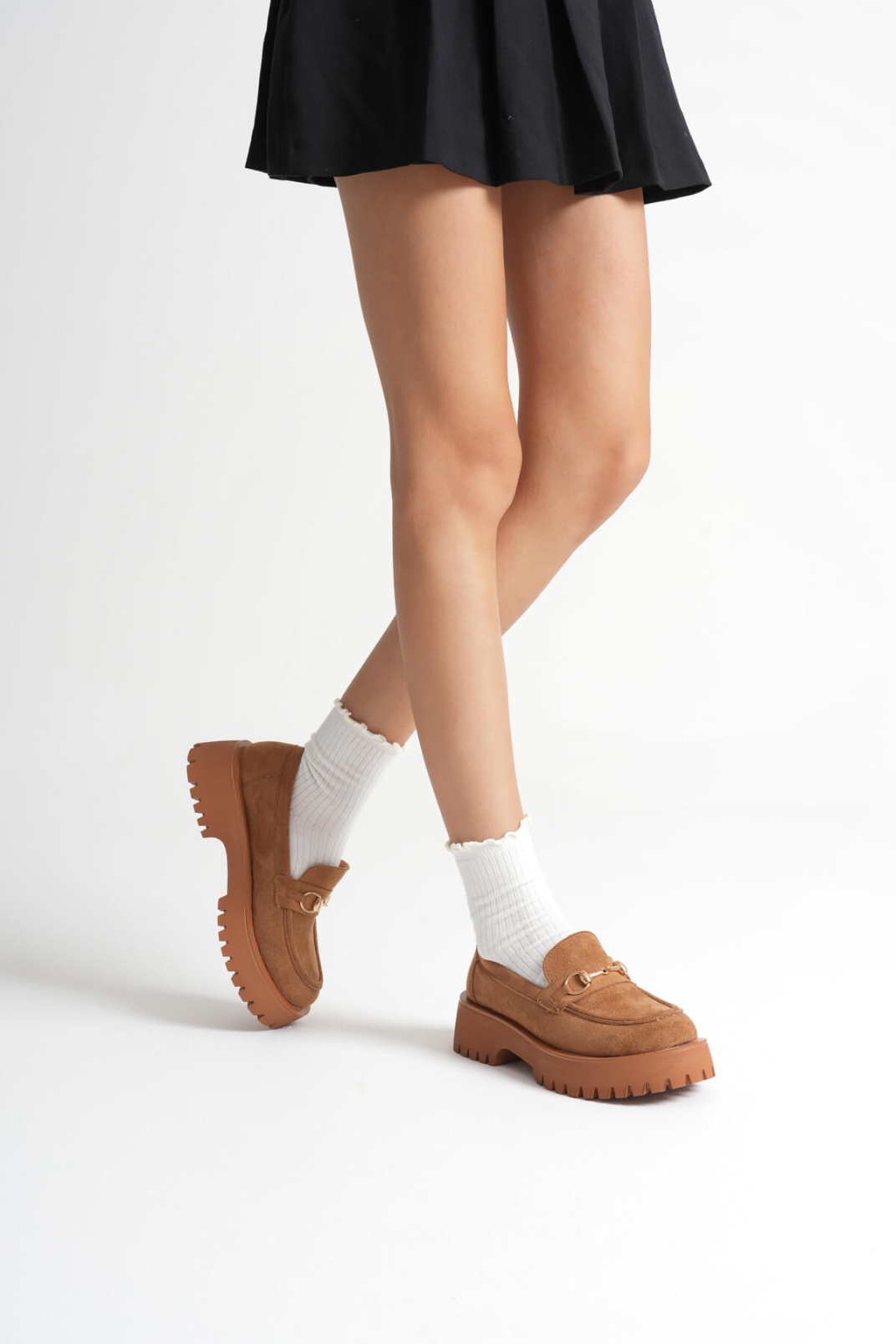 Lara Toka Detaylı Taba Süet Günlük Loafer Ayakkabı