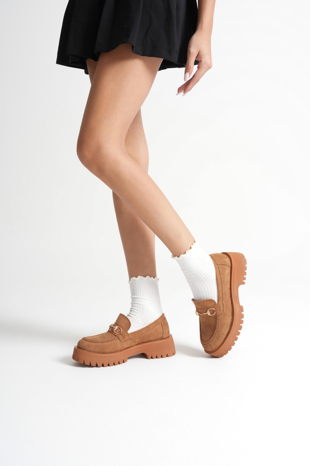 Lara Toka Detaylı Taba Süet Günlük Loafer Ayakkabı