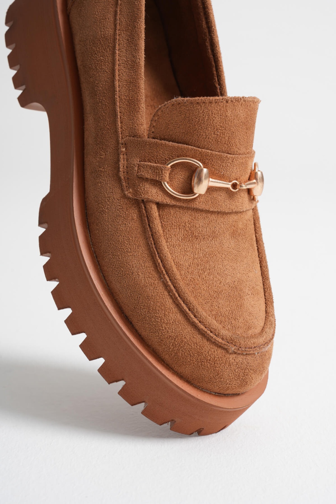 Lara Toka Detaylı Taba Süet Günlük Loafer Ayakkabı