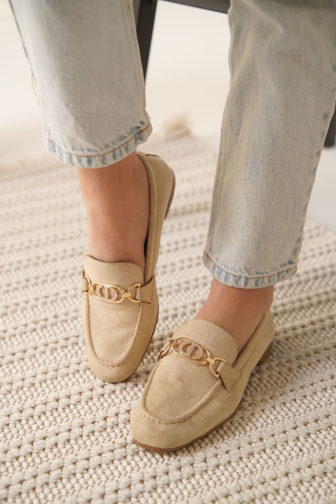 Kadın Süet Bej Günlük Ayakkabı TR27MS01B