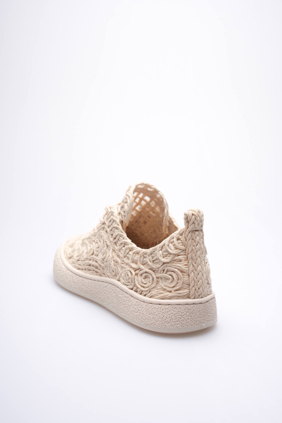 Kadın Bej Örgü Detaylı Günlük Sneaker Rahat ve Hafif Spor Ayakkabı TR01MY01C