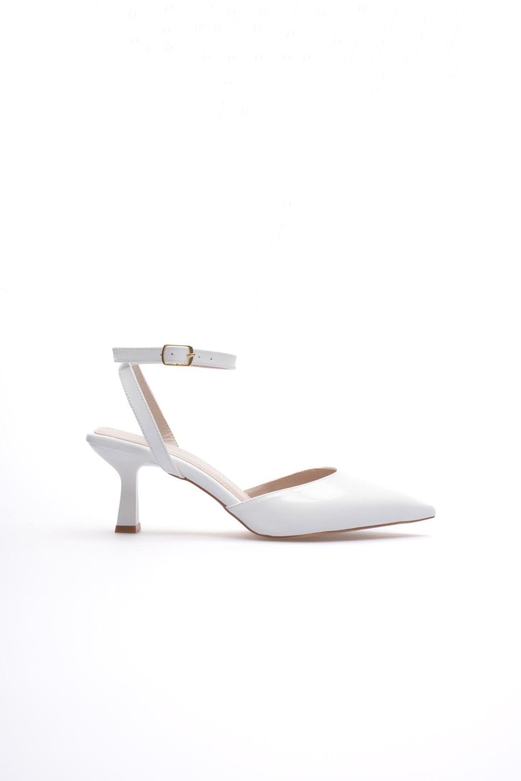 Kadın Beyaz Rugan Topuklu Ayakkabı TR03MS02B