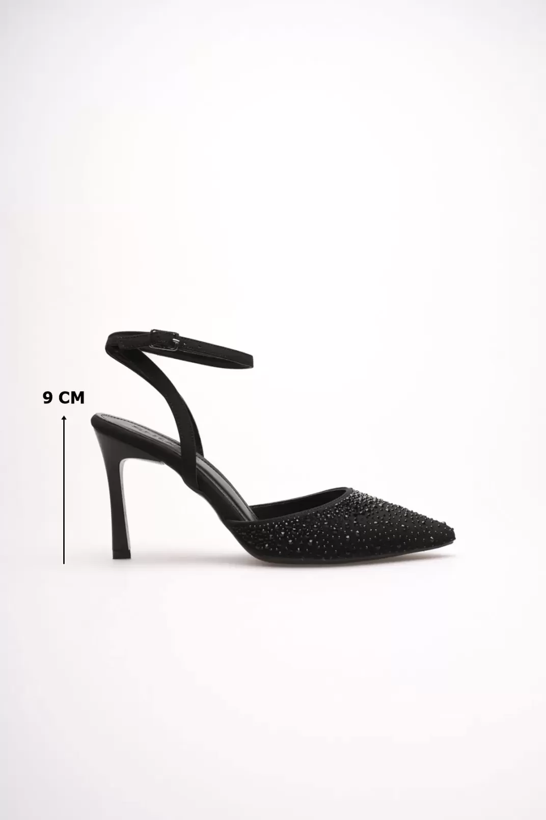 Kadın Siyah Taşlı Topuklu Ayakkabı TR08MS22A