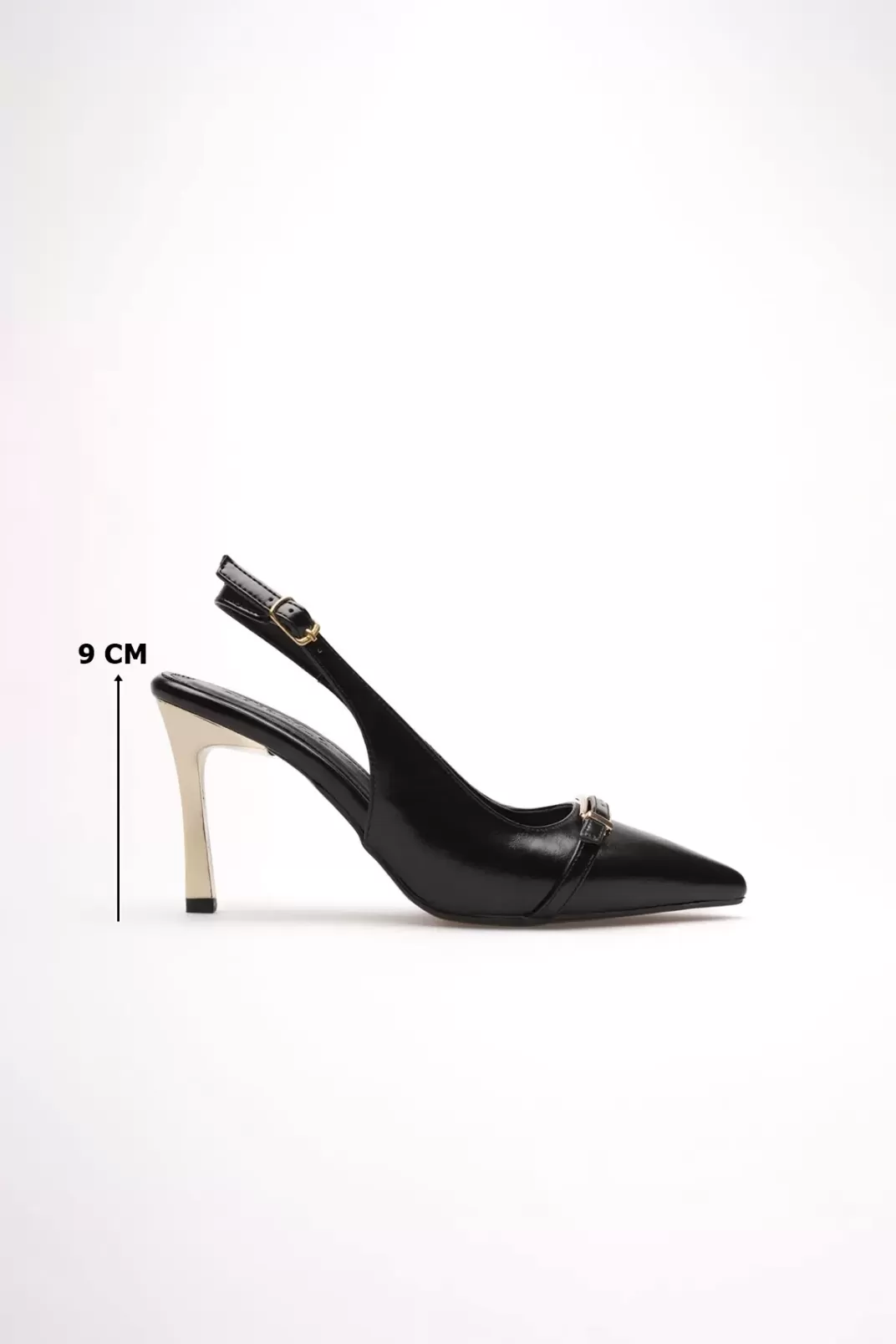 Kadın Siyah Tokalı Topuklu Ayakkabı TR08MS34A