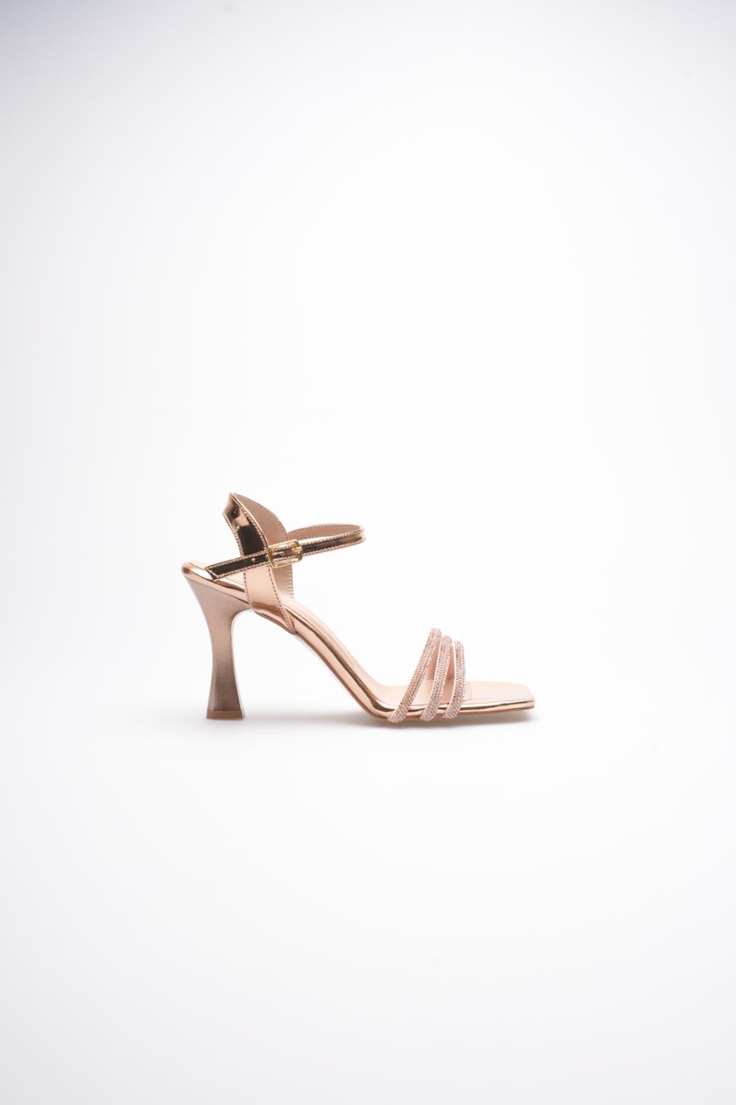 Rose Gold Taşlı İnce Topuklu Abiye Sandalet TR20MY15G