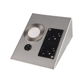 CATA  LEDLİ ÜÇGEN SPOT SATİN KASA (ÇİFT PRİZLİ) (G.IŞIĞI) ( KDV DAHİL FİYAT)