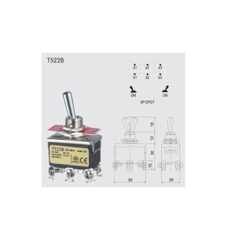 ISISO ON-ON KALICI 6 PİN TOGGLE ANAHTAR T522B(KDV DAHİL FİYAT)