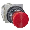 Schneider 9001KR24RH13 30mm 1 K/A Kırmızı 35mm Mantar Kafalı Buton