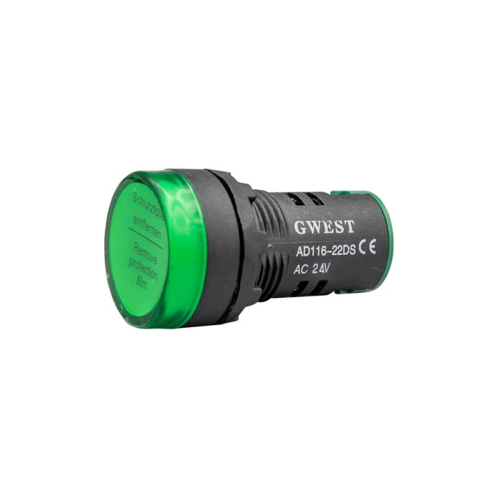 GWEST 22mm YEŞİL 24V. SİNYAL LAMBASI   KDV DAHİL FİYAT