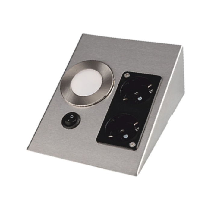 CATA  LEDLİ ÜÇGEN SPOT SATİN KASA (ÇİFT PRİZLİ) (G.IŞIĞI) ( KDV DAHİL FİYAT)