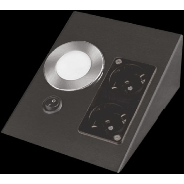 CATA  LEDLİ ÜÇGEN SPOT SİYAH KASA (ÇİFT PRİZLİ)(BEYAZ) ( KDV DAHİL FİYAT)