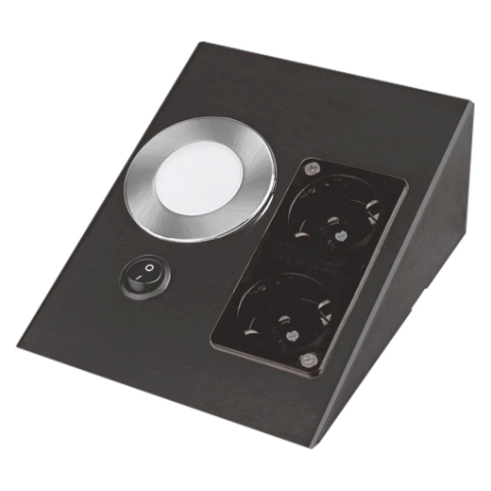 CATA  LEDLİ ÜÇGEN SPOT SİYAH KASA (ÇİFT PRİZLİ)(GÜNIŞIĞI)  ( KDV DAHİL FİYAT)