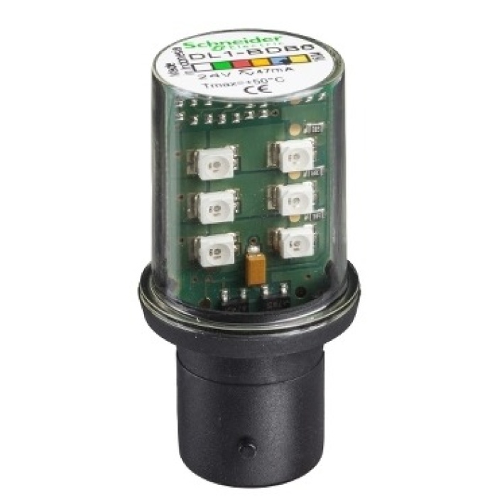 Schneider DL1BDB6 24V Ba 15D Tabanlı Mavi Korumalı Led Ampul