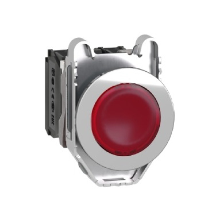 Schneider XB4FW34B5 24VAC/DC 1NA+1NK Kırmızı Işıklı Yaylı Led Kumanda Butonu