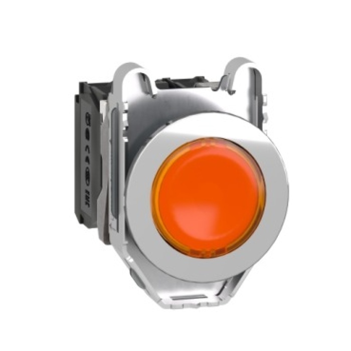 Schneider XB4FW35M5 230VAC 1NA+1NK Turuncu Işıklı Yaylı Led Kumanda Butonu