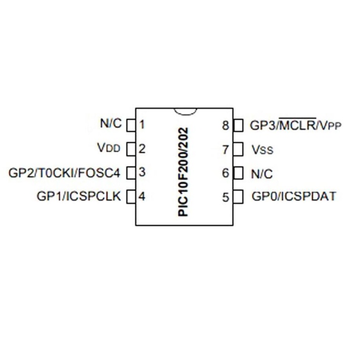 PIC10F200T I/OT SMD SOT-23 8-Bit 4Mhz Mikrodenetleyici