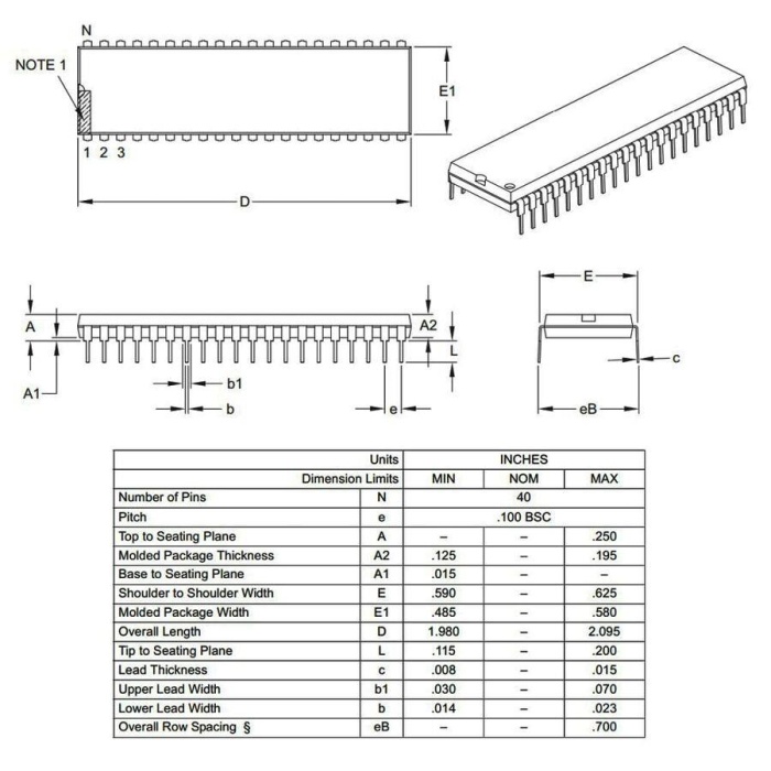 DSPIC30F3014 30I/P 16-Bit 30MIPs Mikrodenetleyici DIP-40