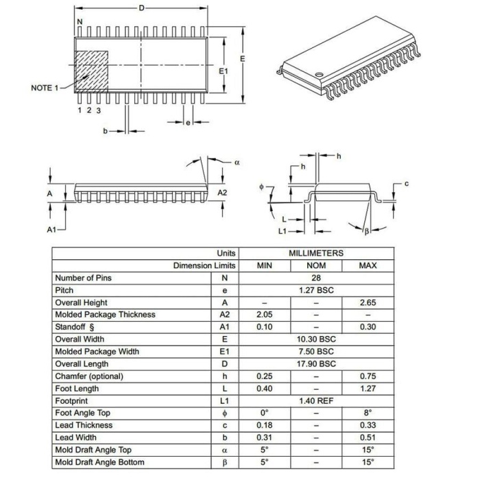 PIC18F2431-I/SO SMD 8Bit 40Mhz Mikrodenetleyici SOIC28