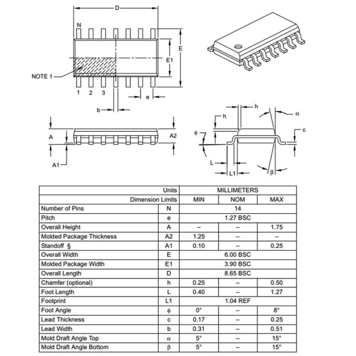 PIC16F506 I/SL SMD SOIC-14 8-Bit 20 MHz Mikrodenetleyici